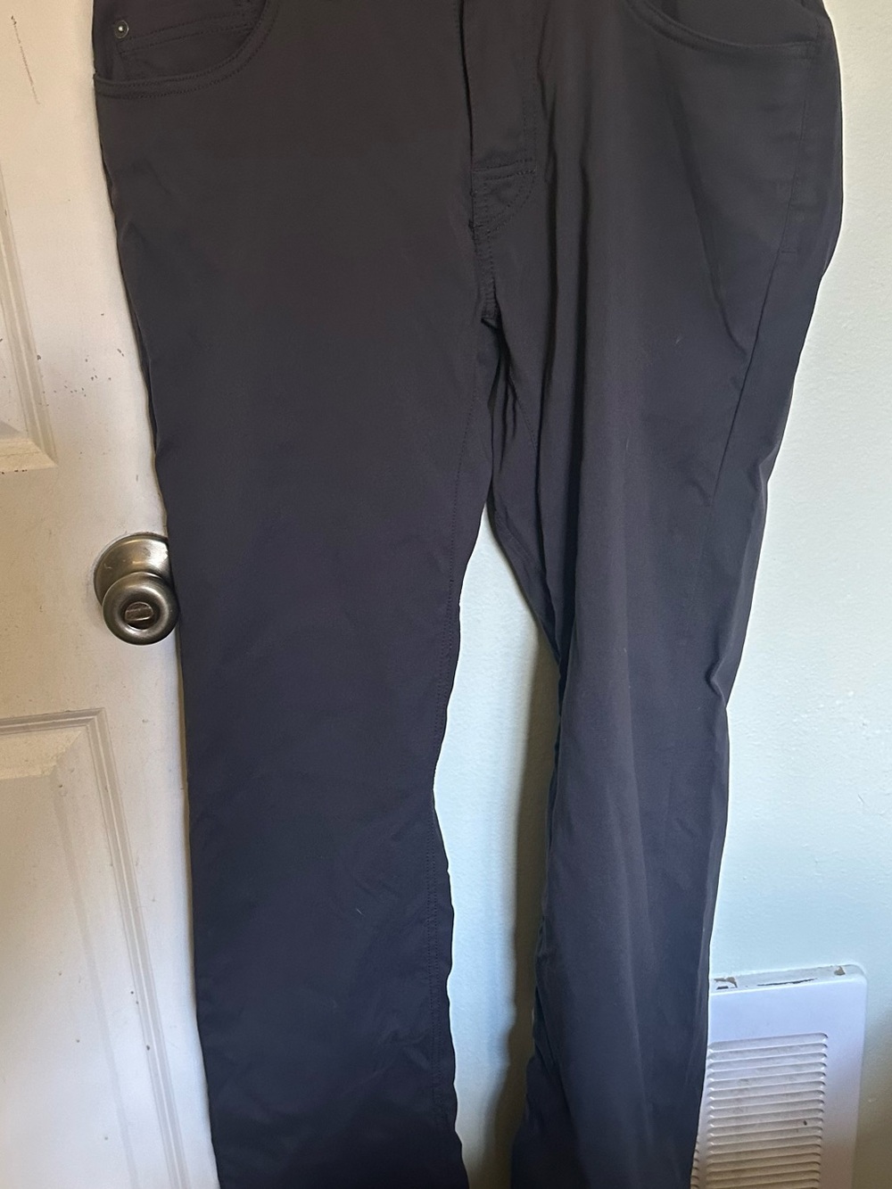 Men's Black Stretch Casual Pants, Prana, 31, slim fit.